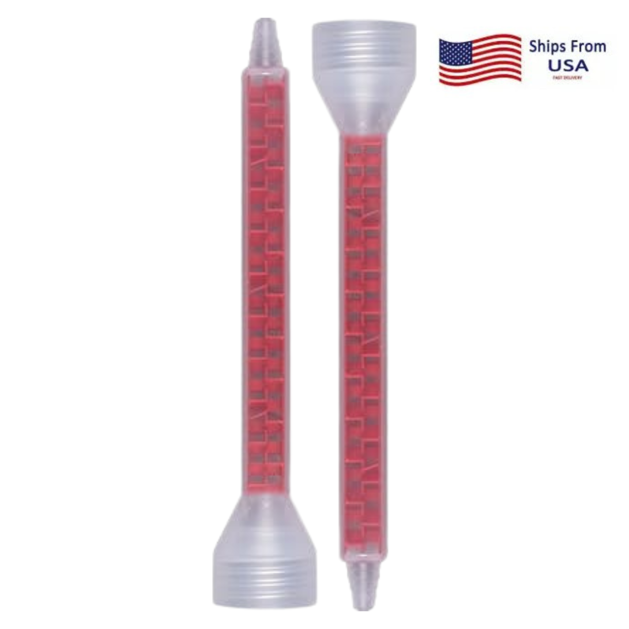 50 pcs Adhesive Dispenser Nozzles, Plastic Static Mixers for 7oz 10oz Cartridge