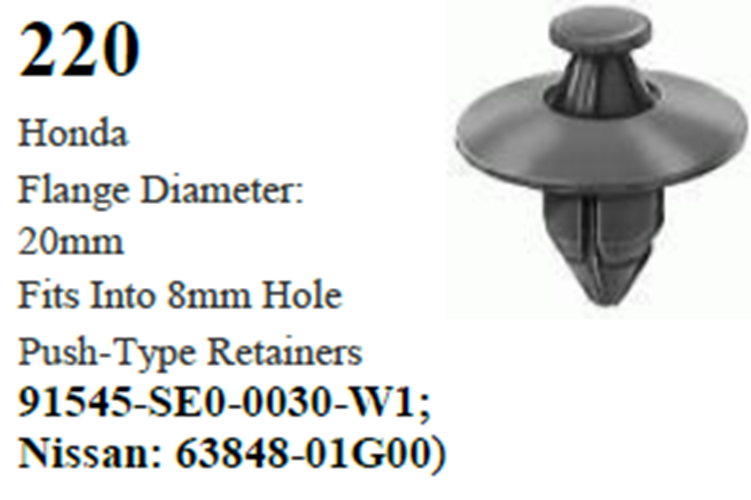 25 Pcs Push-type Retainers Fastener Clip