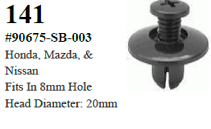 50 Pcs Push Type Retainer Clip