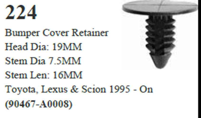 50 Pcs Bumper Cover Fastener Retainer