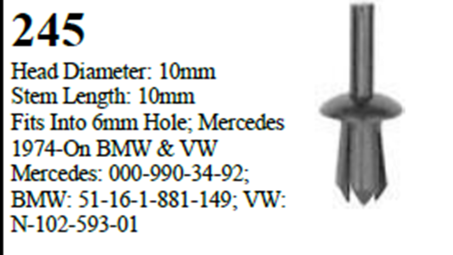 50 Pcs Pin Rivet Trim Panel Retainer