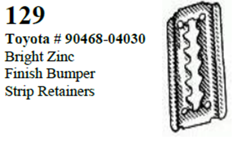 50 Pcs Bright Zinc Finish Bumper Strip