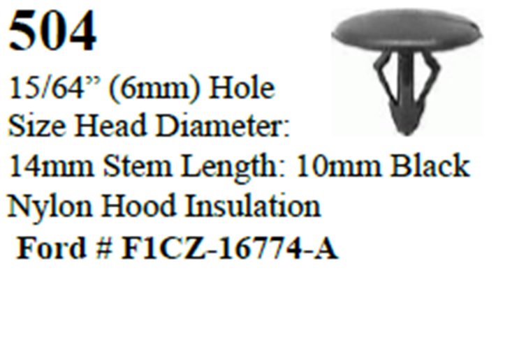 50 Pcs Hood Insulation Retainer Fastener