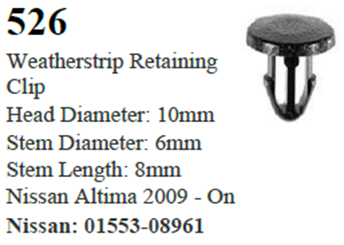 50 Pcs Weatherstrip Retainer Fastener