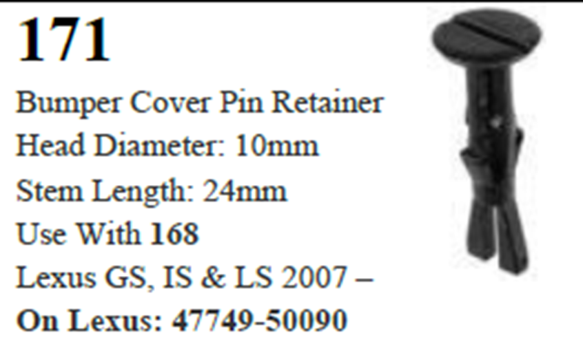 100 Pcs Bumper Cover Fastener Retainer